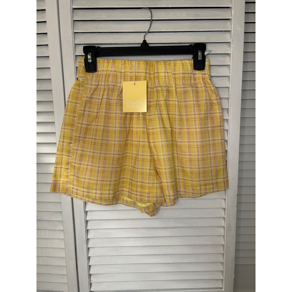 Charlie Holiday Artful Check Elena Shorts Size S